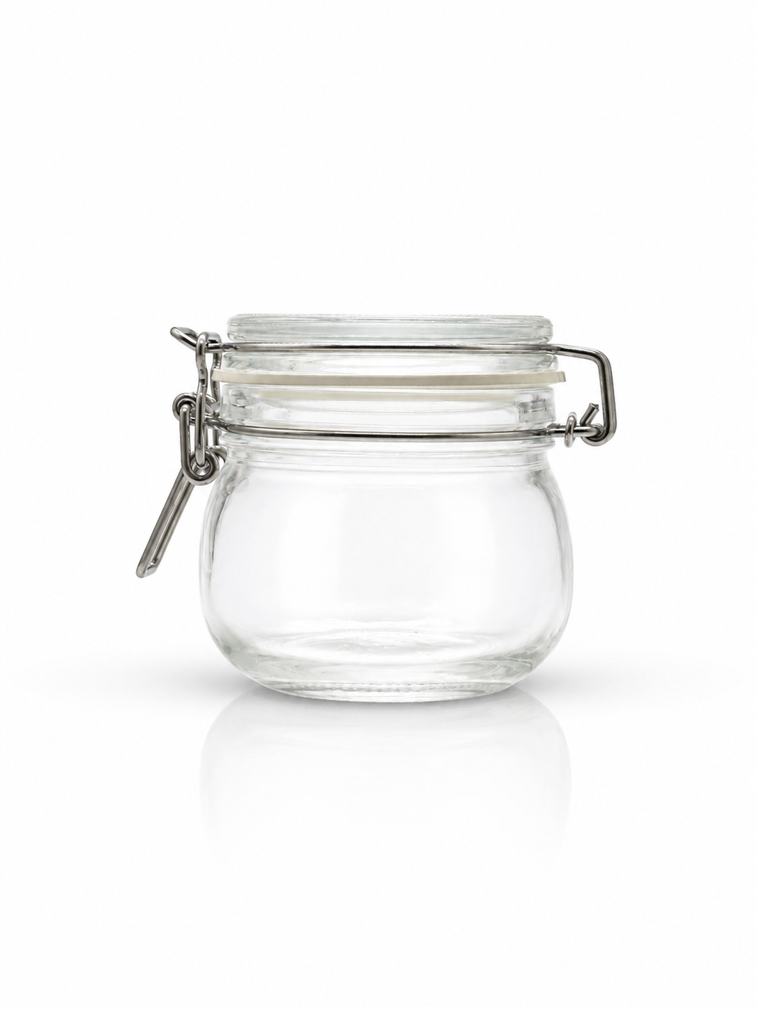 Small round clamp-top jar